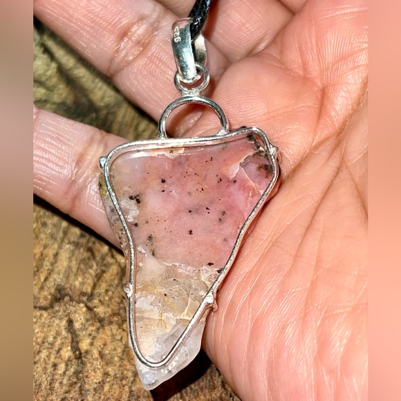 Pink Peruvian Opal Pendant 2” - Picture 3 of 7